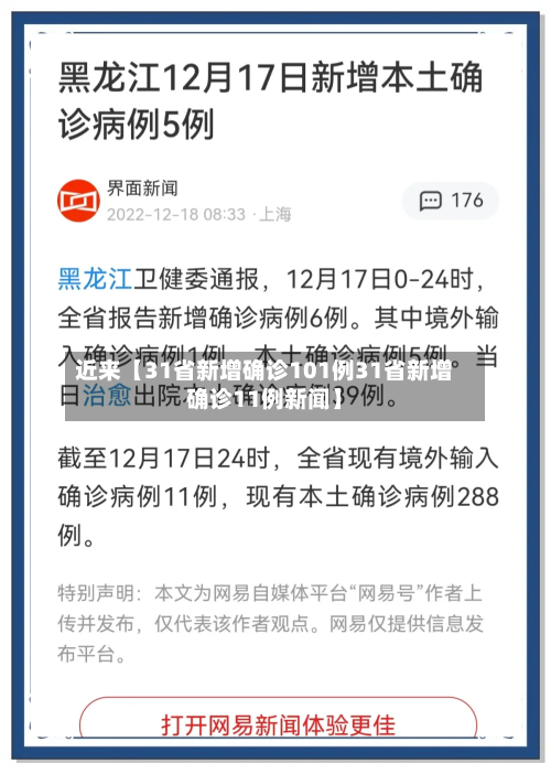 近来【31省新增确诊101例31省新增确诊11例新闻】
